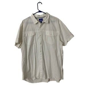 Apt 9 Mens White Button Down Shirt Short Sleeve Size XXL Slim Fit